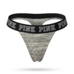 Calzón PINK gris jaspeado y cintura negra — M — fantasma frente