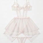 Body blanco con faldita de tul — frente