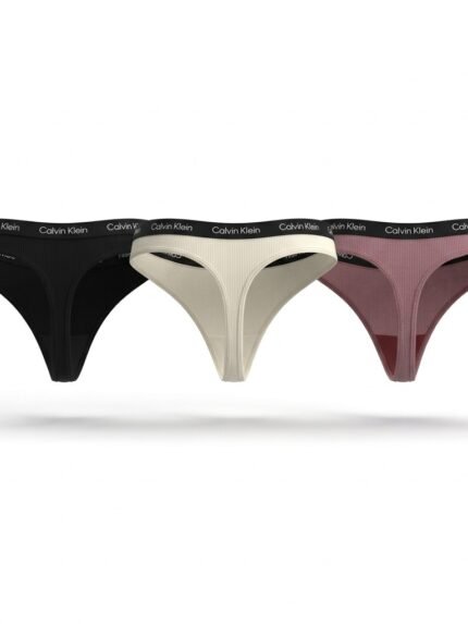 Pack de 3 calzones Calvin Klein negro, marfil y malva — S — fantasma frente