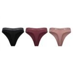 Pack de 3 calzones Calvin Klein negro, vino y rosa — S — fantasma frente