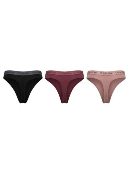 Pack de 3 calzones Calvin Klein negro, vino y rosa — S — fantasma frente