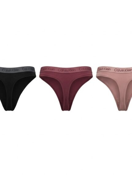 Pack de 3 calzones Calvin Klein negro, vino y rosa — S — fantasma frente