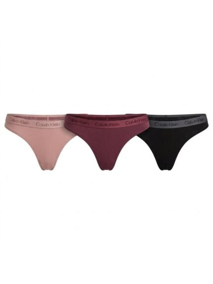 Pack de 3 calzones Calvin Klein negro, vino y rosa — S — fantasma espalda