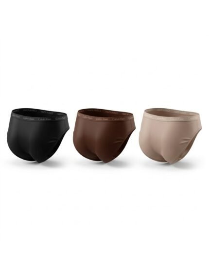 Pack de 3 calzones Calvin Klein bikini negro, marrón y beige — S — fantasma espalda