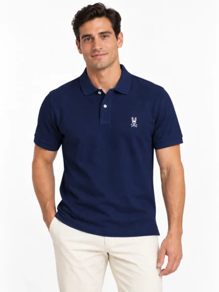 Camisero Psycho Bunny azul oscuro — frontal