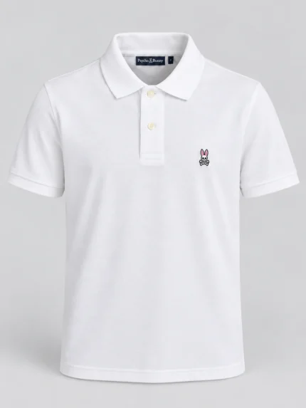 Camisero Psycho Bunny blanco clásico — fantasma