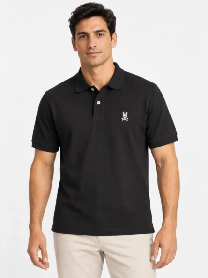 Camisero Psycho Bunny negro — frontal