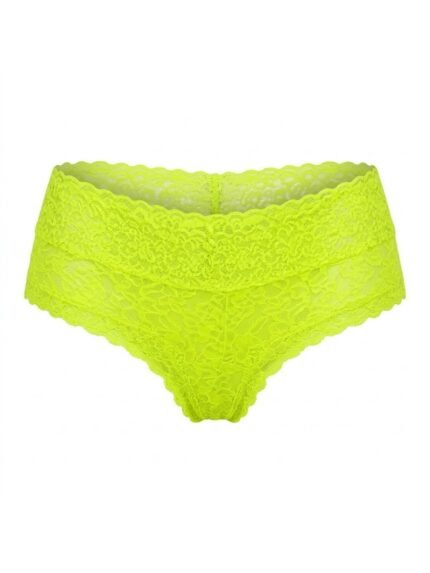 Calzón Amarillo neón de encaje — S — fantasma frente
