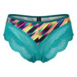 Calzón Multicolor con encaje turquesa — S — fantasma frente