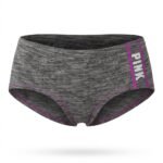 Calzón PINK gris con ribete morado — S — fantasma frente