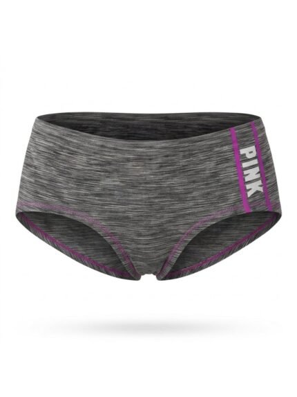 Calzón PINK gris con ribete morado — S — fantasma frente