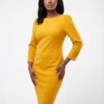 Vestido Amarillo Manga 3/4 — foto 1