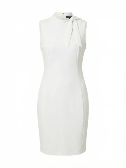 Vestido Blanco Cuello Lazo — foto 2