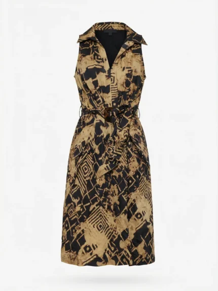Vestido Camisero Estampado Dorado — foto 2