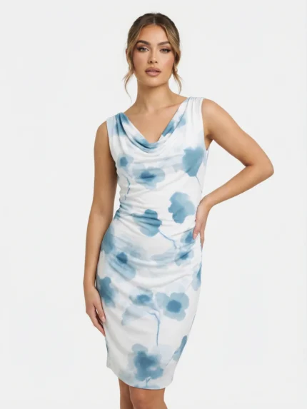 Vestido Floral Acuarela Azul — foto 1