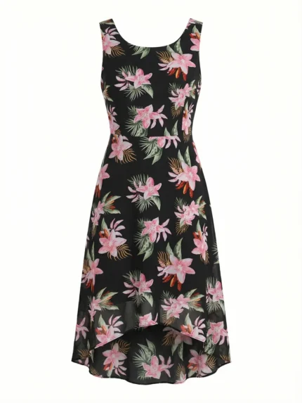 Vestido Floral Tropical Negro — foto 2