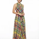 Vestido Halter Cuadros Multicolor — foto 1
