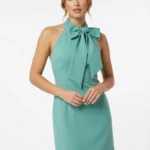 Vestido Halter Lazo Verde Menta — foto 1