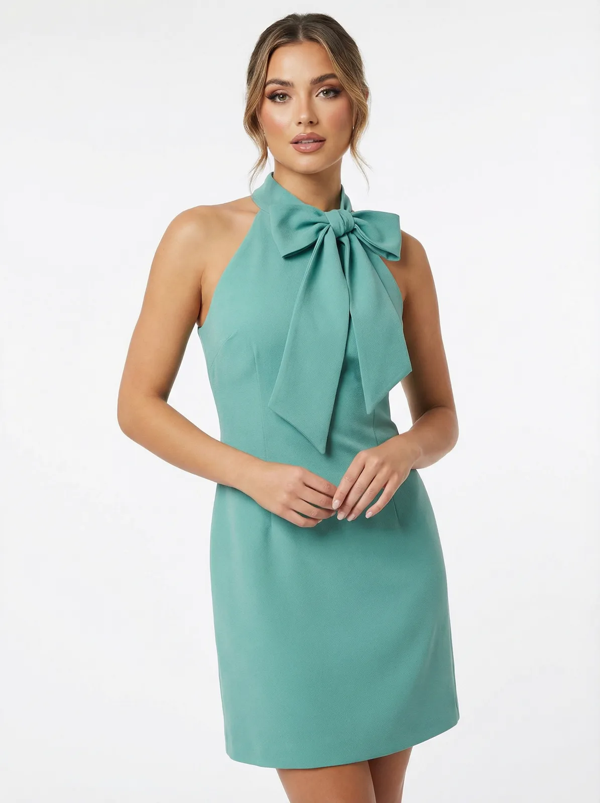Vestido Halter Lazo Verde Menta 1 Vestido Halter Lazo Verde Menta — foto 1