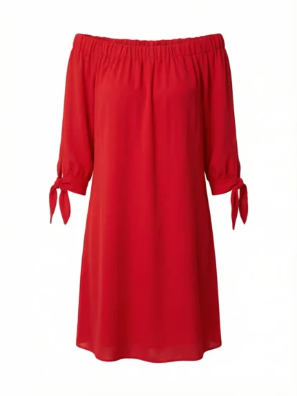 Vestido Hombros Descubiertos Rojo — foto 2