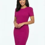 Vestido Magenta Manga Corta — foto 1