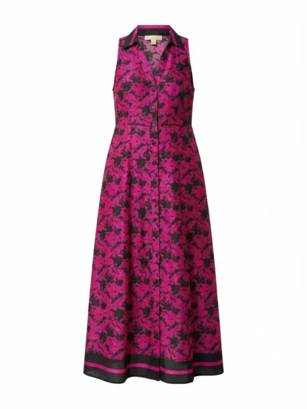 Vestido Maxi Halter Floral Fucsia — foto 2