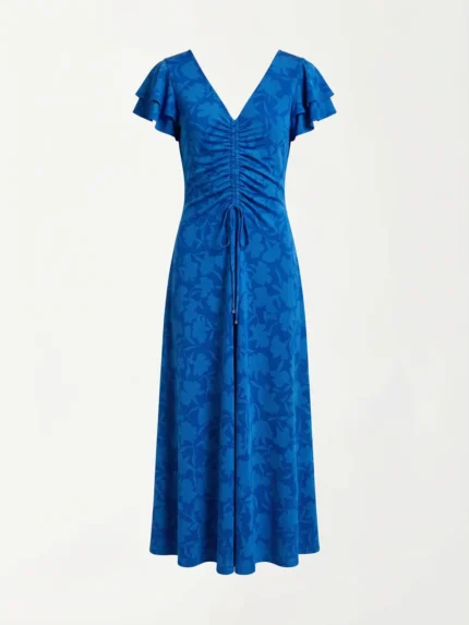 Vestido Midi Azul Fruncido — foto 2