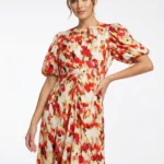 Vestido Midi Floral Rojo — foto 1