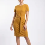 Vestido Mostaza con Cinturón — foto 1