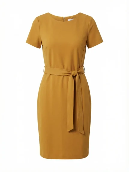 Vestido Mostaza con Cinturón — foto 2