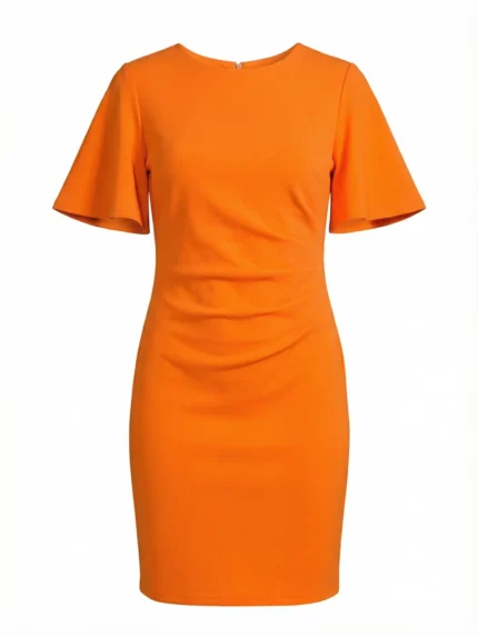 Vestido Naranja Manga Corta — foto 2