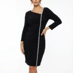 Vestido Negro Asimétrico con Cierre — foto 1
