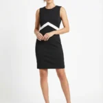 Vestido Negro con Franja Blanca — foto 1