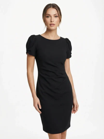 Vestido Negro Manga Globo — foto 1