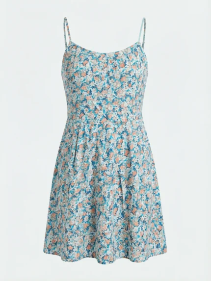 Vestido Tirantes Floral Celeste — foto 1