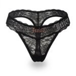 Semihilo Juicy Couture negro de encaje — XL — fantasma frente