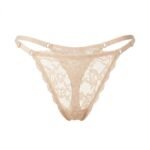 Hilo Victoria’s Secret beige de encaje — XL — fantasma frente