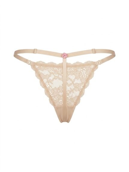 Hilo Victoria’s Secret beige de encaje — XL — fantasma espalda