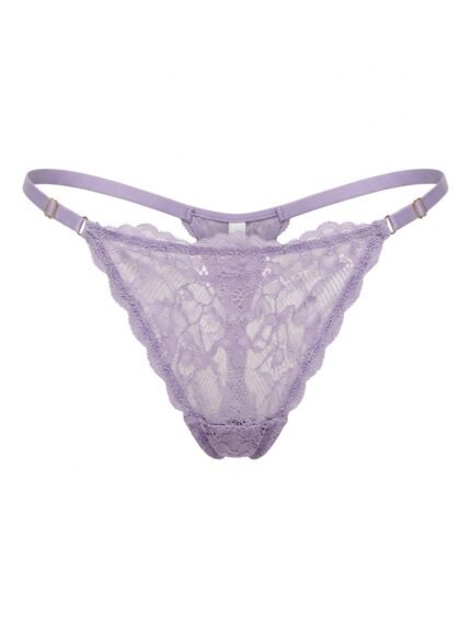 Hilo Victoria’s Secret lila de encaje — XL — fantasma frente