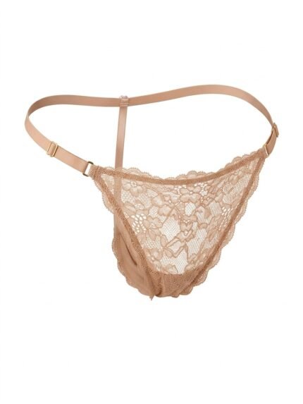 Hilo Victoria’s Secret nude de encaje — XL — fantasma frente