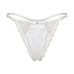 Hilo Victoria’s Secret blanco satinado con encaje — XL — fantasma frente