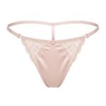 Hilo Victoria’s Secret rosa claro satinado con encaje — XL — fantasma frente