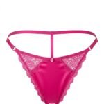 Hilo Victoria’s Secret fucsia satinado con encaje — XL — fantasma frente
