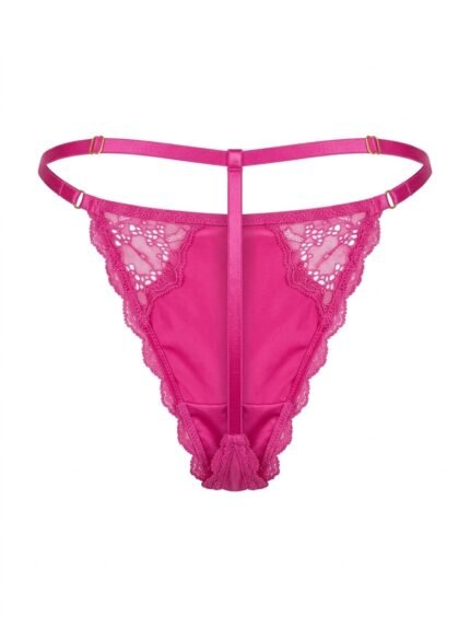 Hilo Victoria’s Secret fucsia satinado con encaje — XL — fantasma espalda