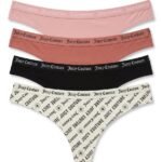 Pack de 4 calzones Juicy Couture con cintura de marca — XL — fantasma frente