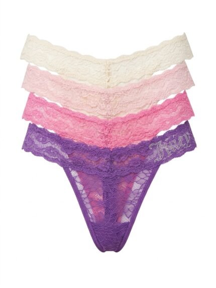 Pack de 4 calzones Juicy Couture de encaje — XL — fantasma frente