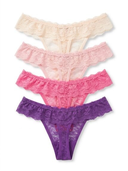 Pack de 4 calzones Juicy Couture de encaje — XL — fantasma espalda