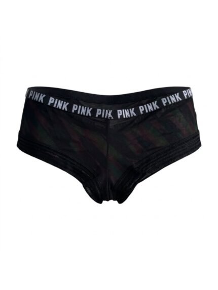 Calzón PINK Negro estampado — XS — fantasma frente