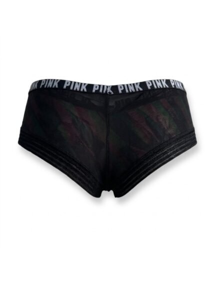 Calzón PINK Negro estampado — XS — fantasma espalda