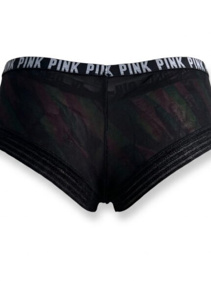 Calzón PINK Negro estampado — XS — fantasma espalda
